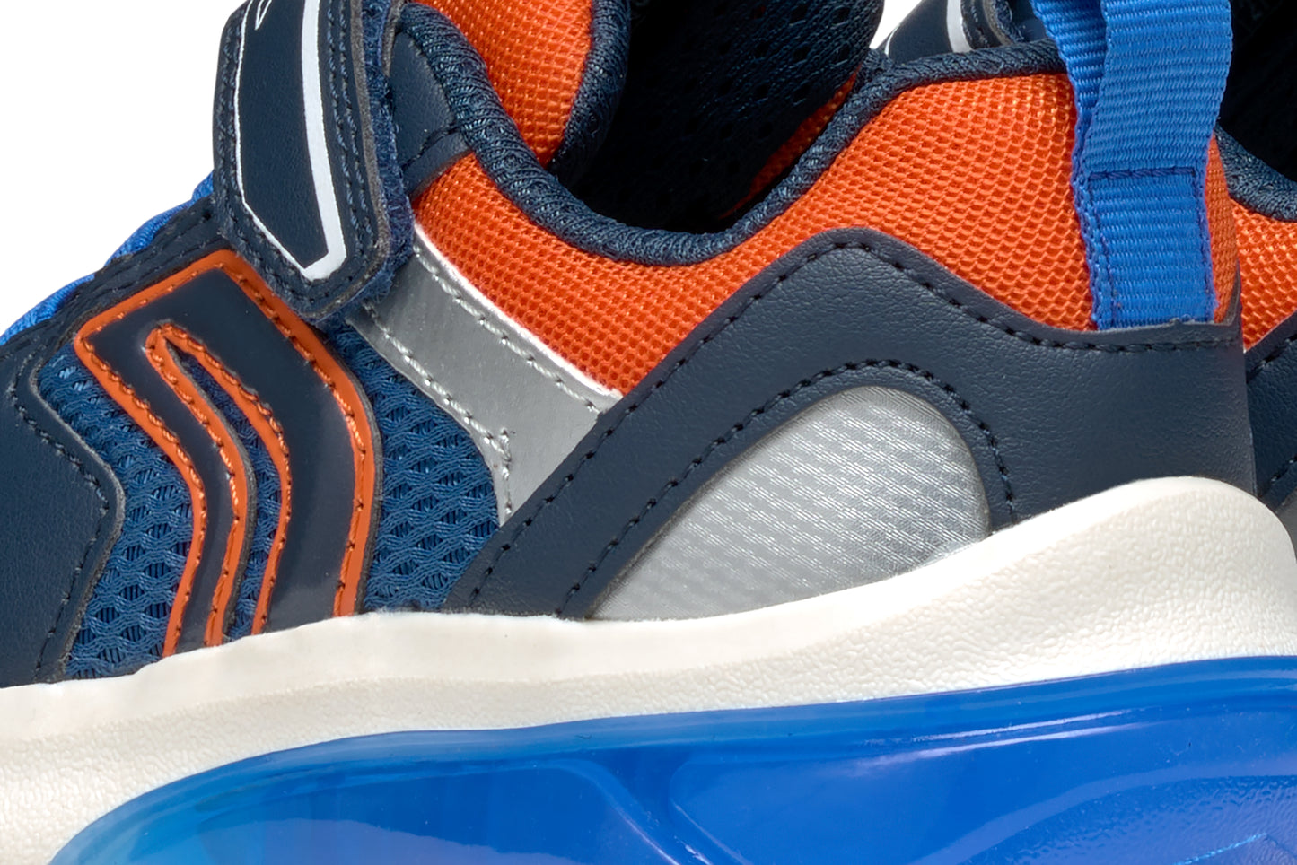 Geox | Ciberdron Boy | J45LBC | Boys Velcro Trainer | Navy/Orange