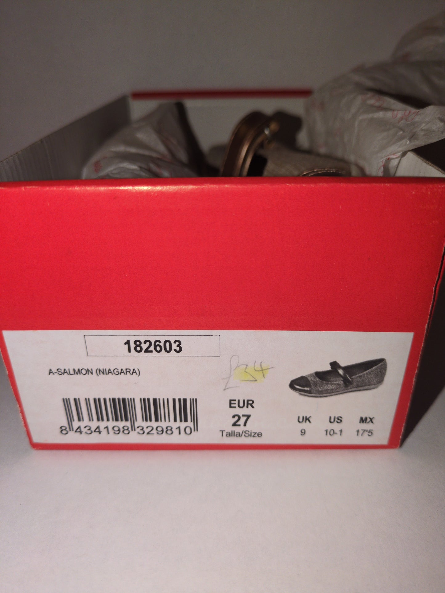 Garvalin | 182603 | Girls Mary Jane Shoe | Gold/Salmon (Niagara)