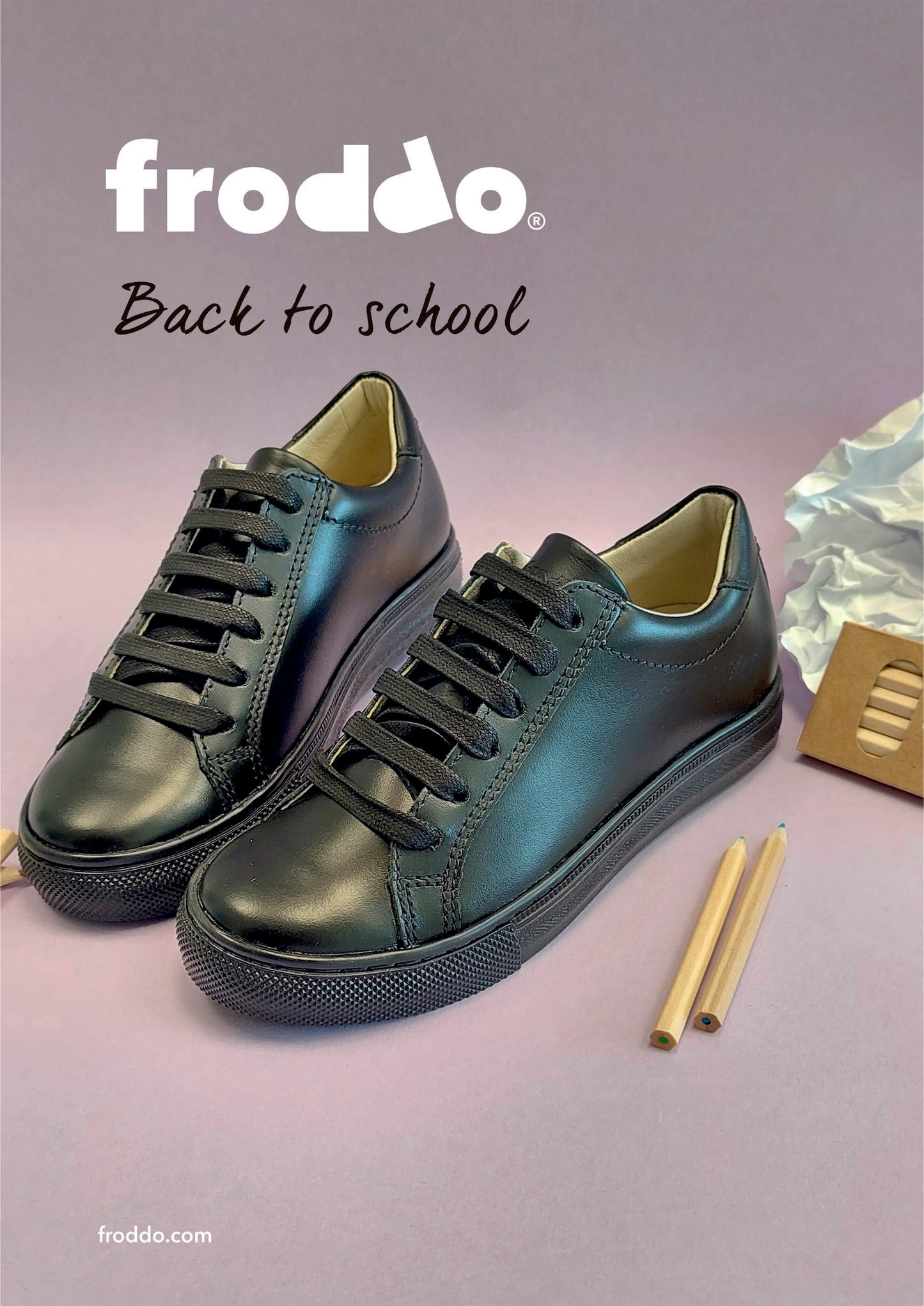 Froddo | Morgan L | G4130081 | Boys Lace-Up School Shoe | Black Leather