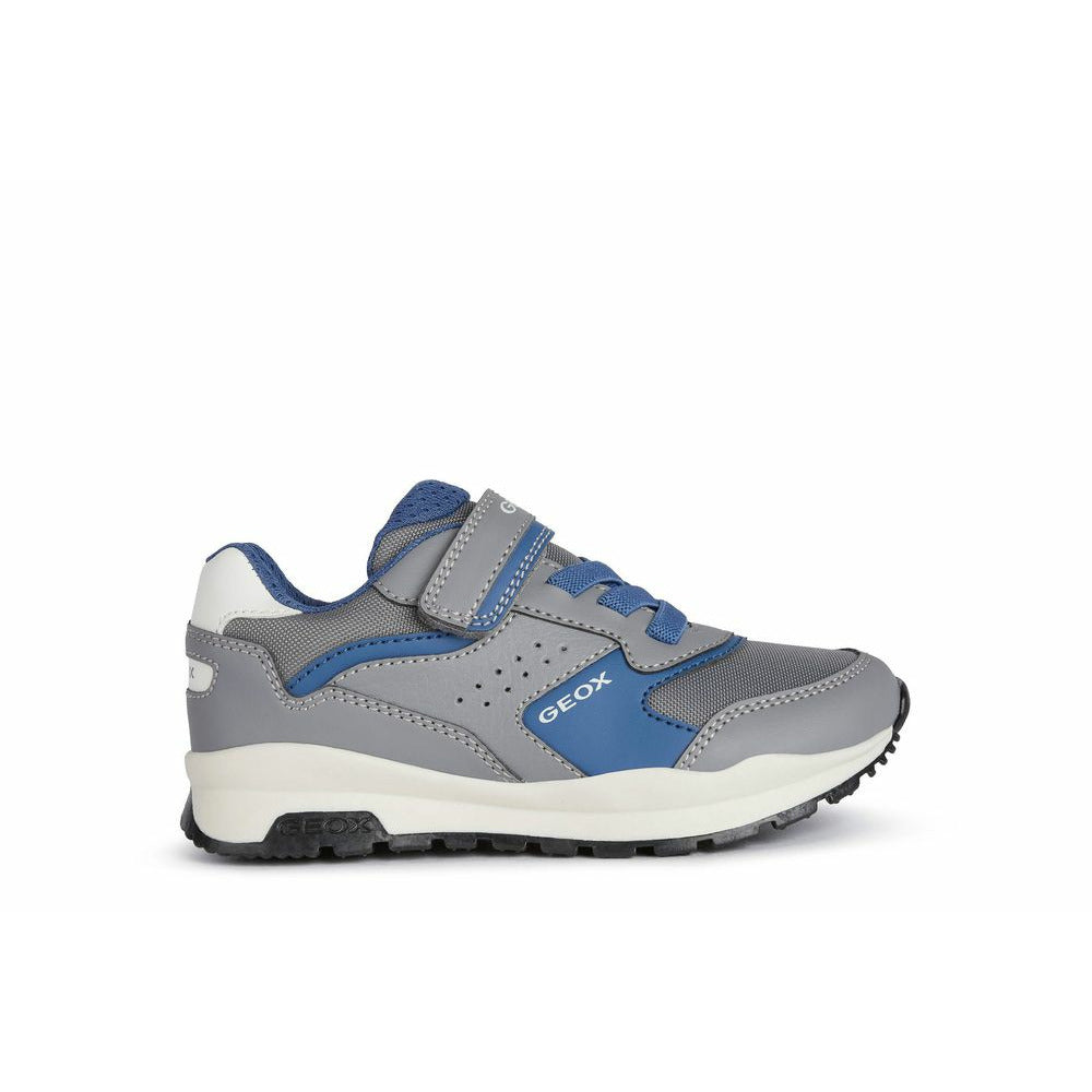 Geox | J1615A | Pavel Boy | Unisex | Casual Sports Trainer | Grey/Blue