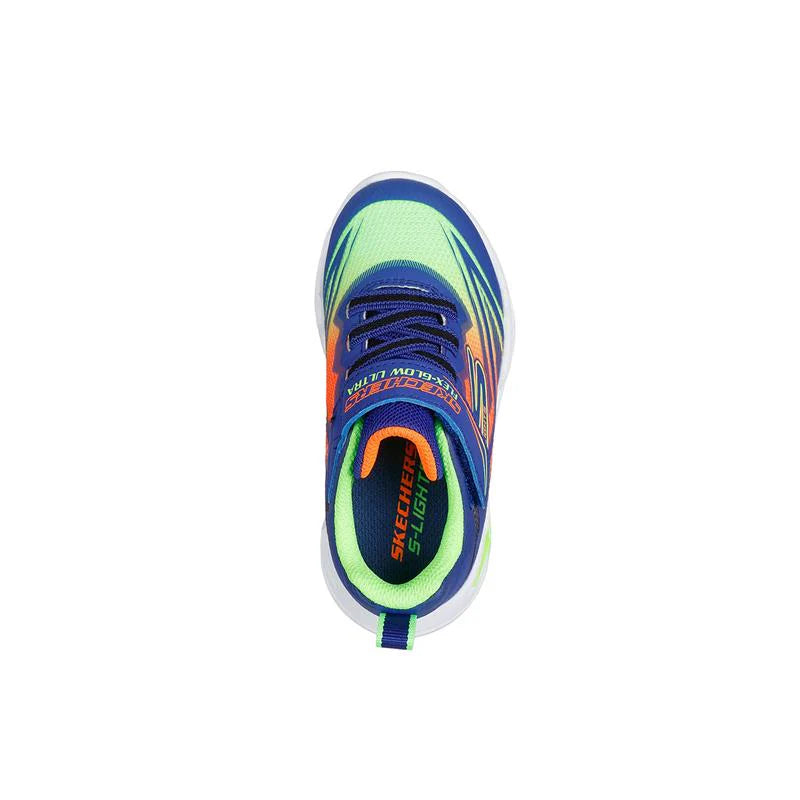 Skechers | Flex-Glow Ultra | 400139N | Boys Light-Up Velcro Trainer | Blue / Multi