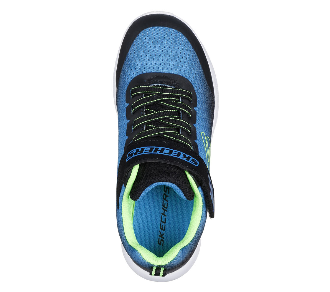 Skechers | Microspec Zorva | Boys Trainers | Black / Blue / Lime