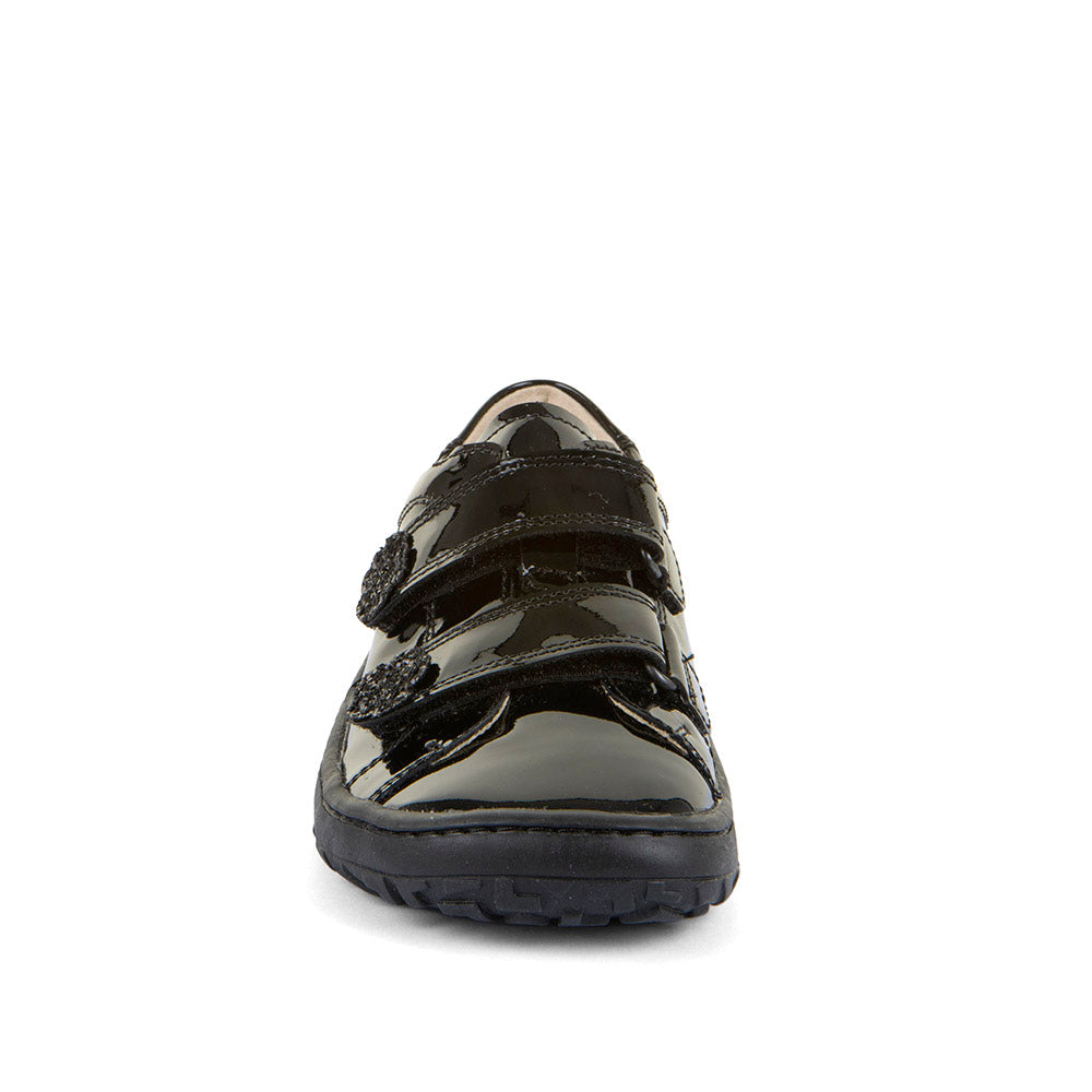 Froddo | Alexandra | G3130300 | Girls Barefoot Velcro School Shoe | Black Patent