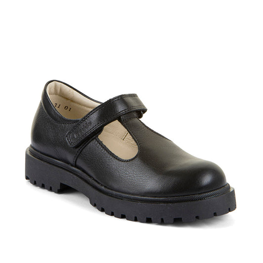Froddo | Lea T | G3140198 | Girls T-Bar School Shoe | Black Leather