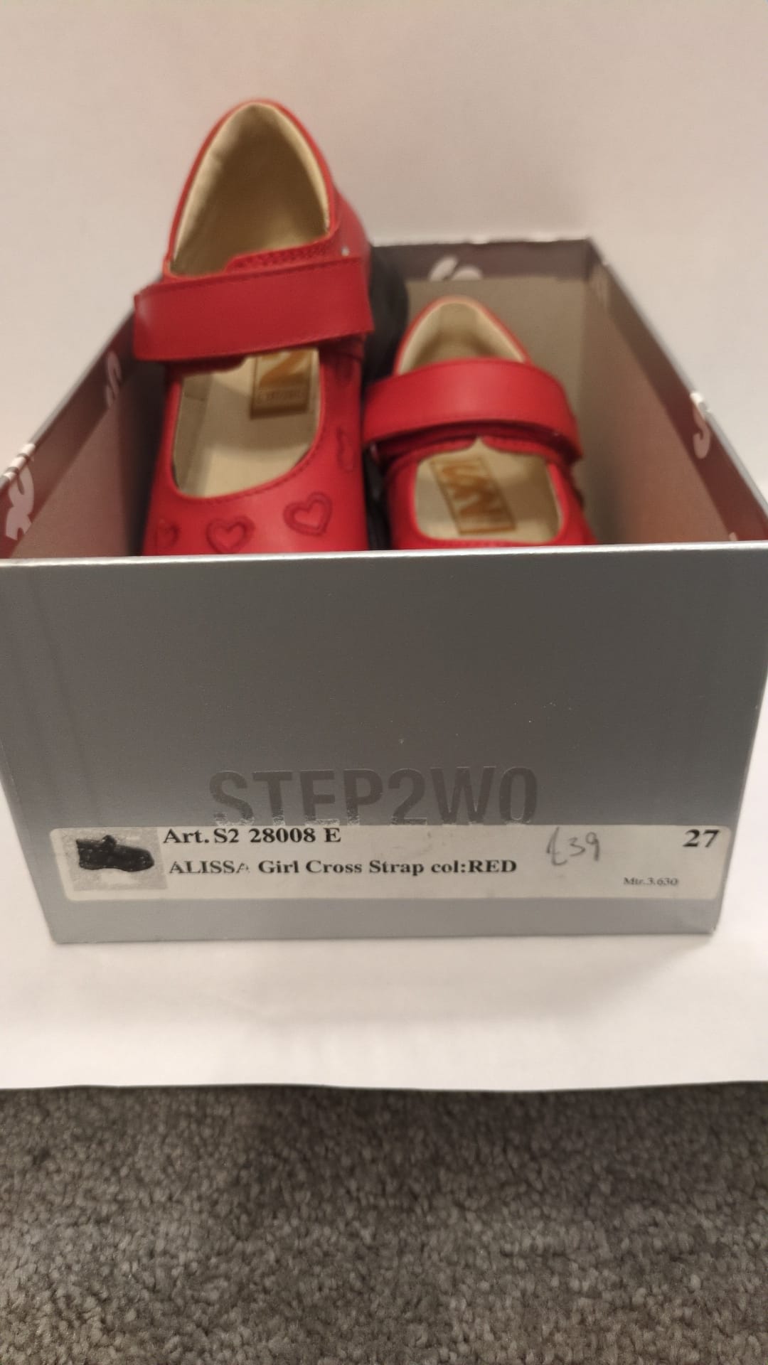 Step2wo | Girls Mary Jane Shoes | Red | Size EU27 / UK 9