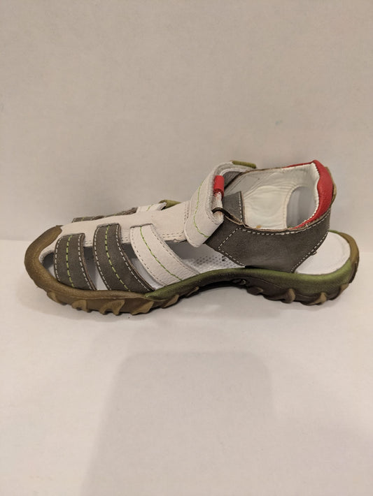 Bellamy | Boys Closed Toe Sandals | White / Multi | Size UK12.5 / EU31