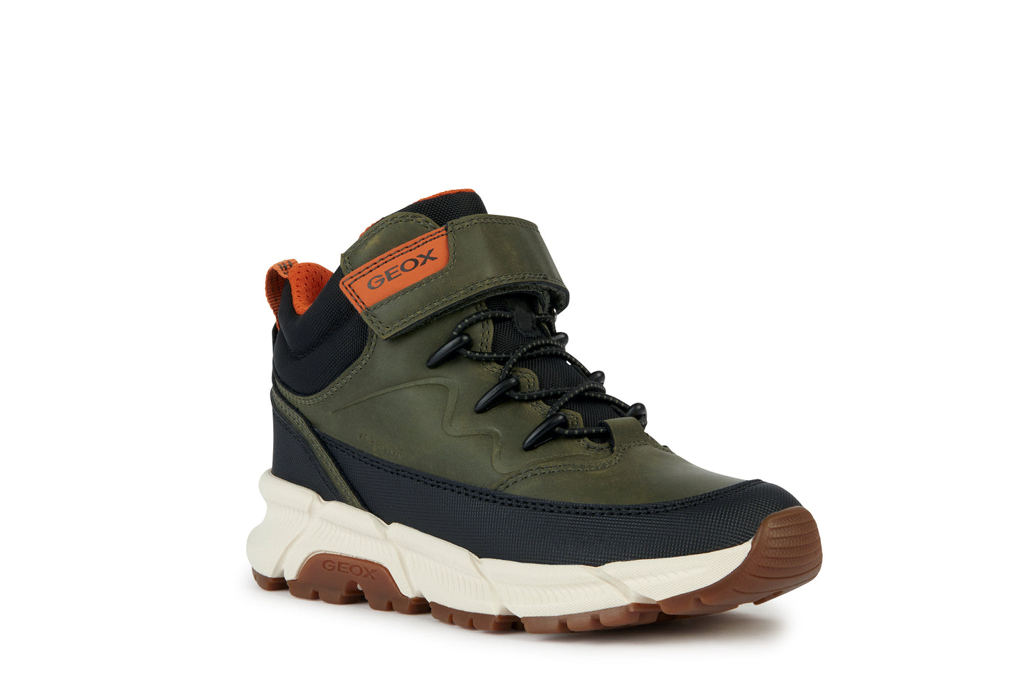 Geox | Flexyper Plus | J36LCG | Boys Ankle Boot | Military/Orange