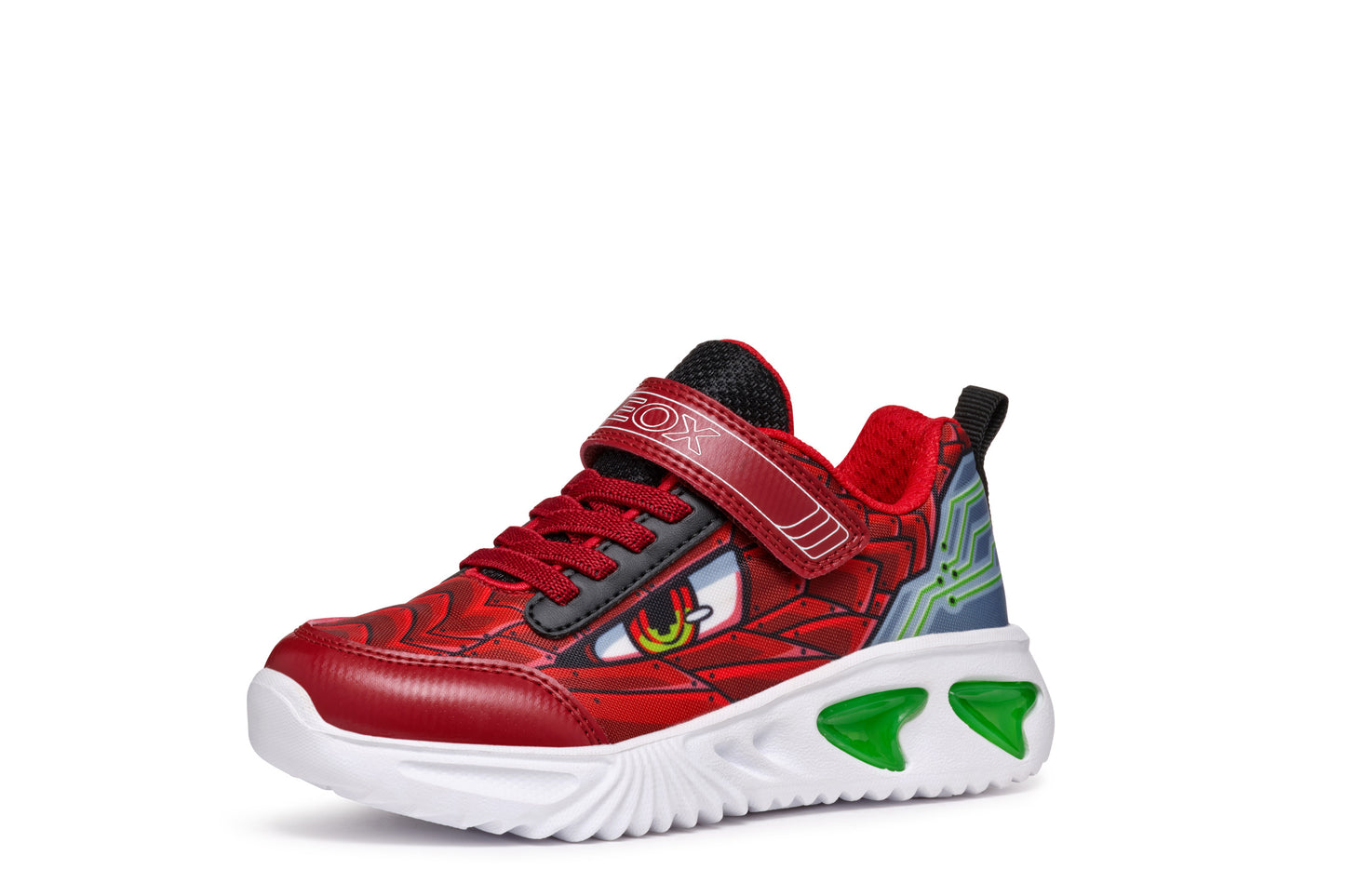 Geox | Assister Boy | J45DZB | Boys Velcro Trainer | Dark Red