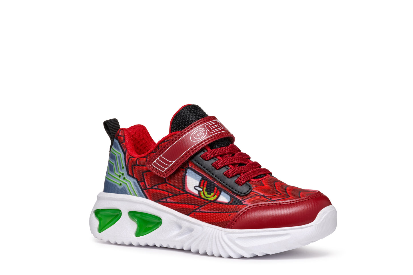 Geox | Assister Boy | J45DZB | Boys Velcro Trainer | Dark Red