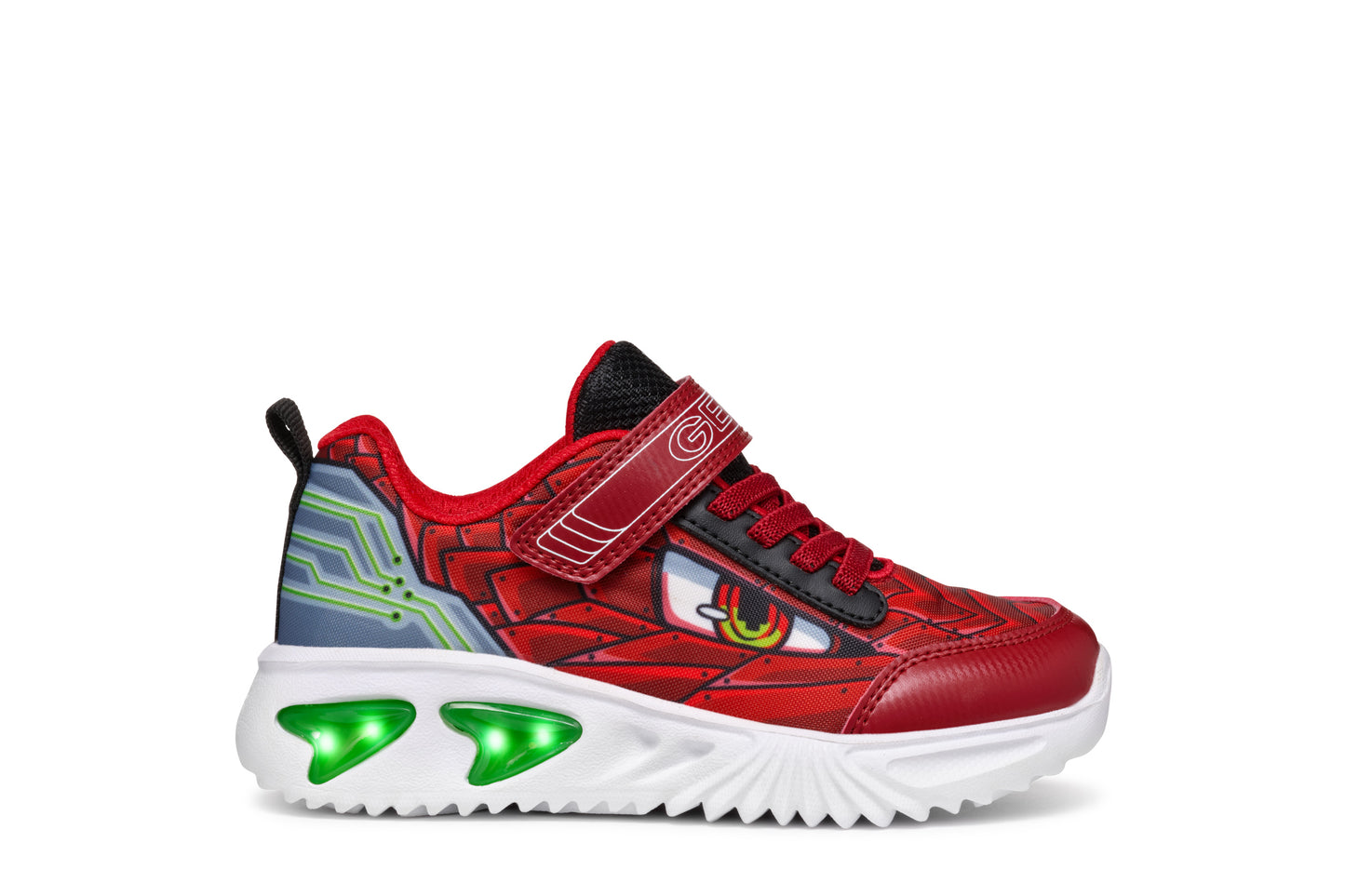 Geox | Assister Boy | J45DZB | Boys Velcro Trainer | Dark Red