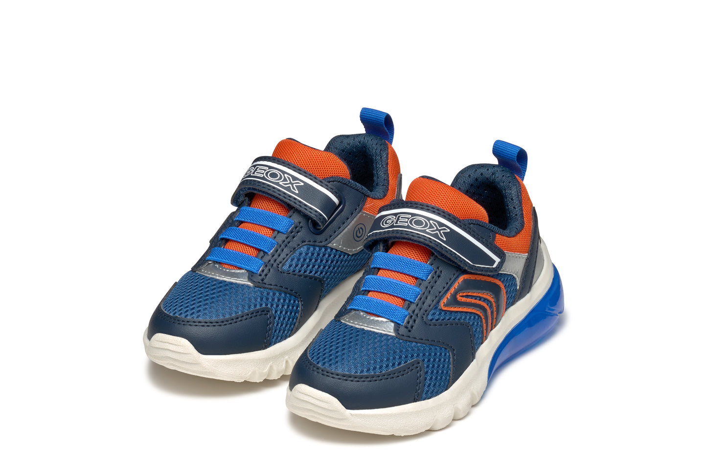 Geox | Ciberdron Boy | J45LBC | Boys Velcro Trainer | Navy/Orange