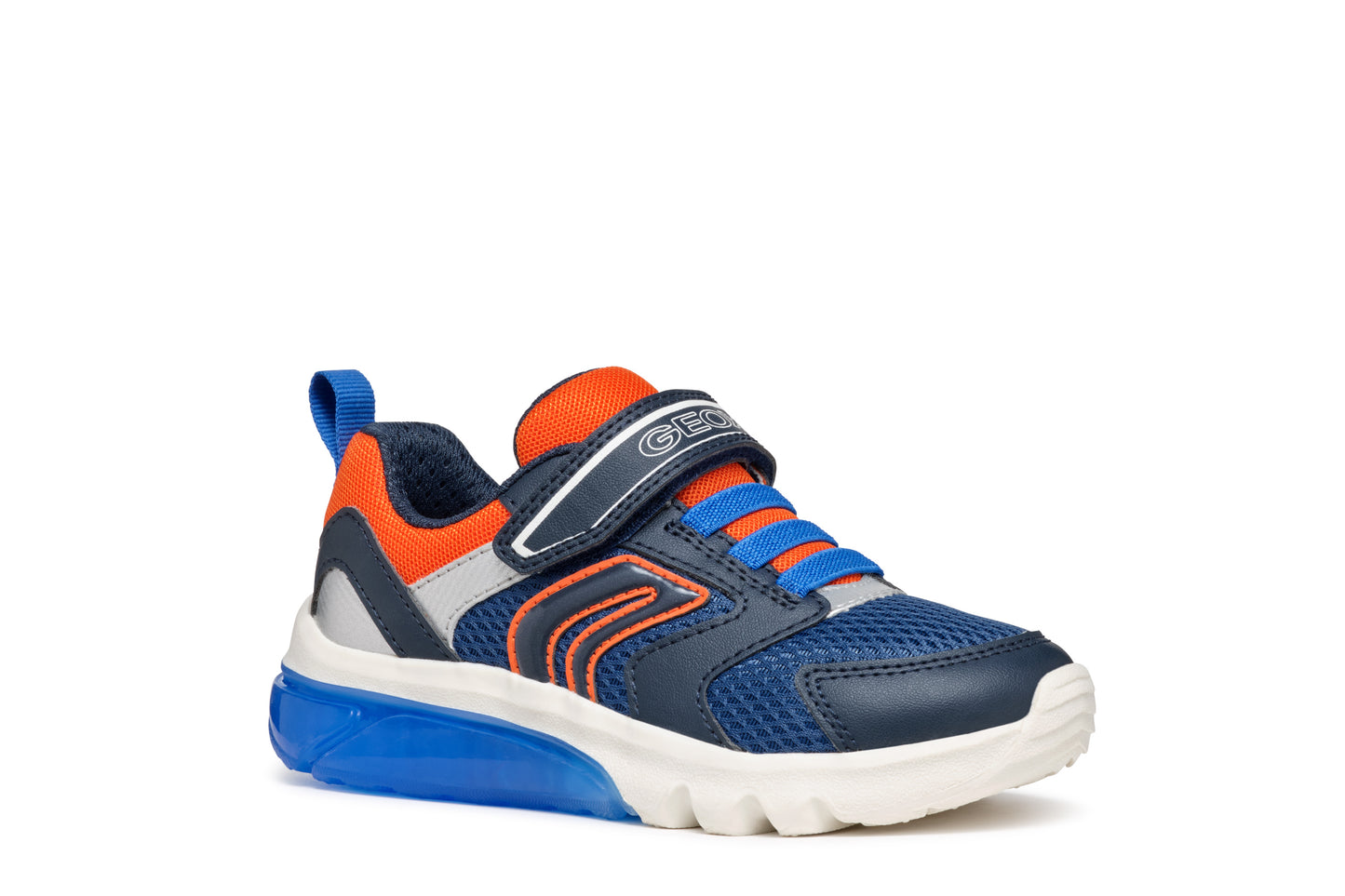 Geox | Ciberdron Boy | J45LBC | Boys Velcro Trainer | Navy/Orange
