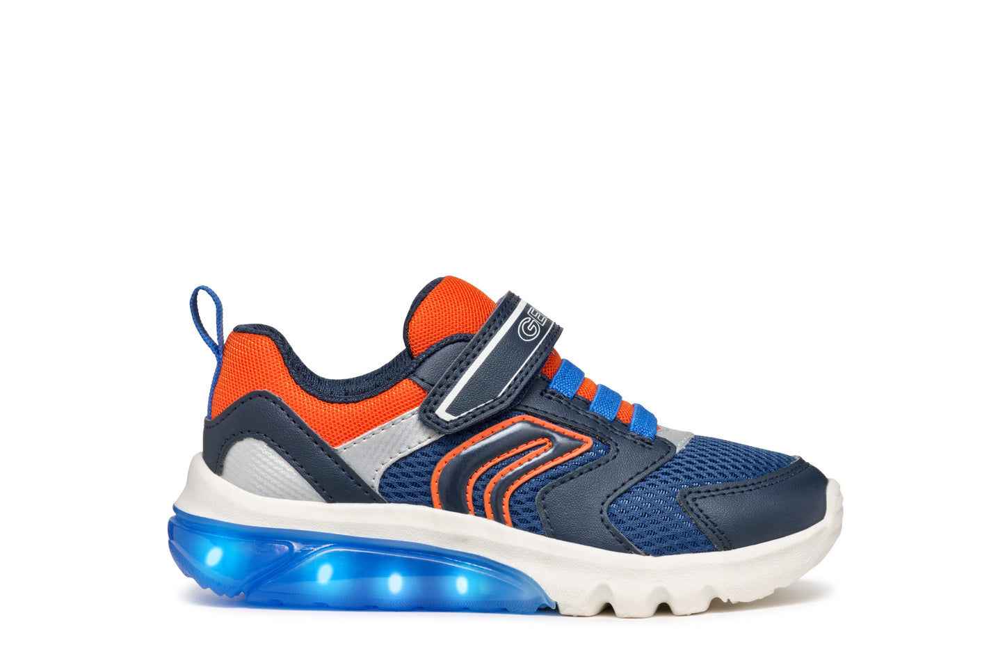 Geox | Ciberdron Boy | J45LBC | Boys Velcro Trainer | Navy/Orange