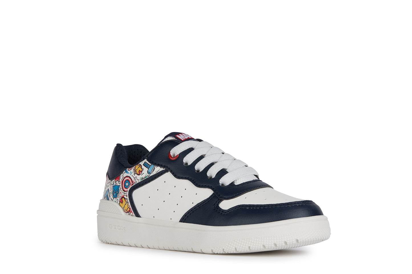 Geox + Marvel | J45LQC| Washiba | Boys Trainer | White / Navy