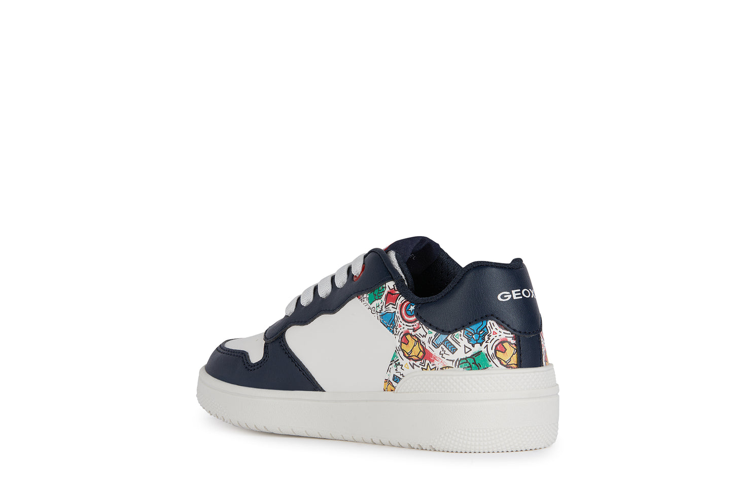 Geox + Marvel | J45LQC| Washiba | Boys Trainer | White / Navy