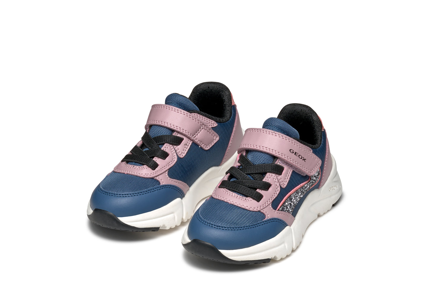 Geox | Loftus Girl | J46M2A | Girls Velcro Trainer | Avio/Dark Rose