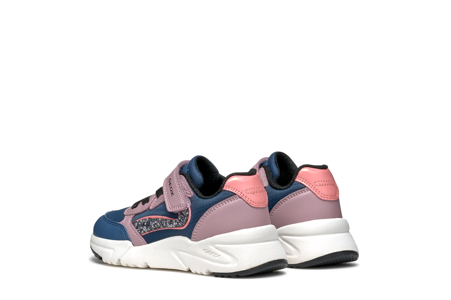 Geox | Loftus Girl | J46M2A | Girls Velcro Trainer | Avio/Dark Rose