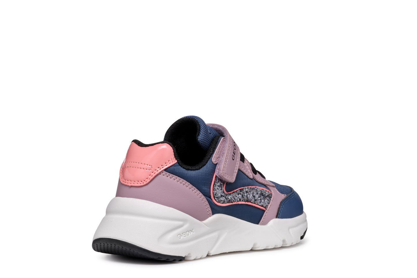 Geox | Loftus Girl | J46M2A | Girls Velcro Trainer | Avio/Dark Rose