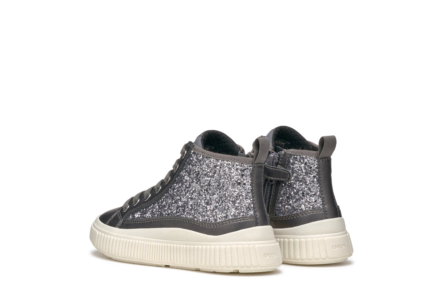 Geox | Laquinny Girl | J46M3D | Girls Casual HI-Top | Dark Silver