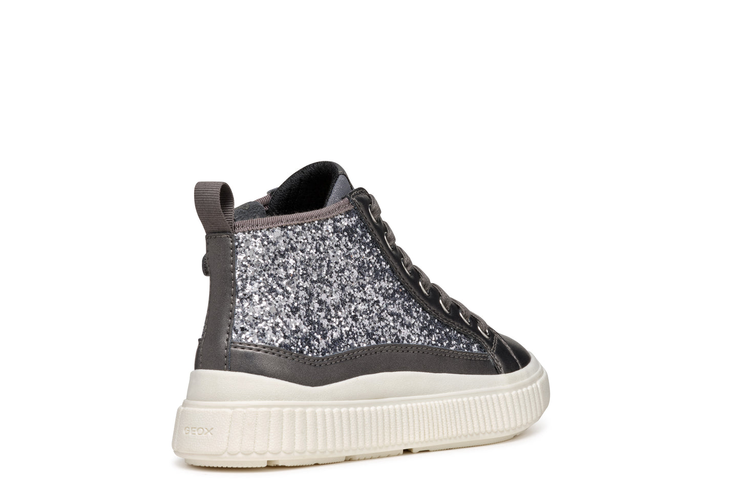 Geox | Laquinny Girl | J46M3D | Girls Casual HI-Top | Dark Silver