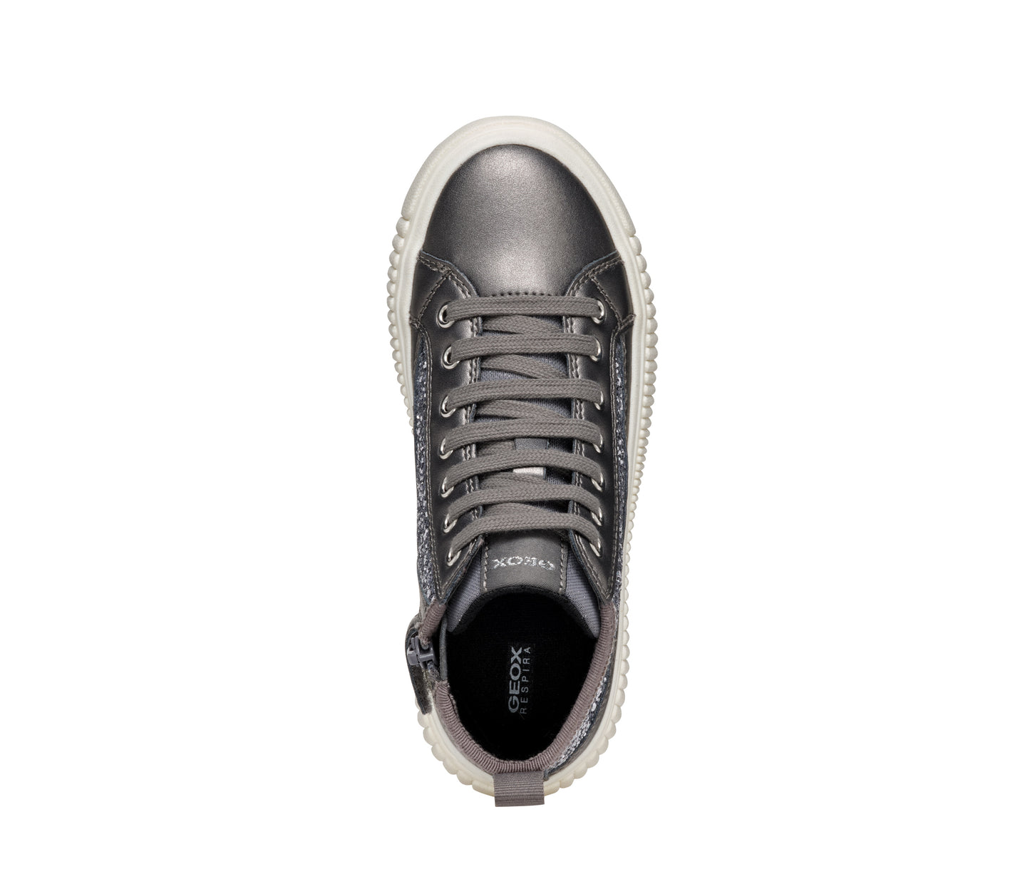 Geox | Laquinny Girl | J46M3D | Girls Casual HI-Top | Dark Silver