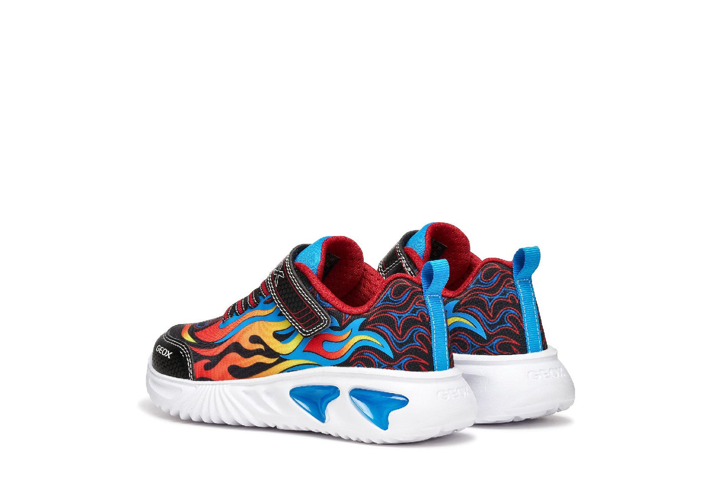 Geox | J56DZB | Assister G | Boys Light Up Trainer | Black / Sky