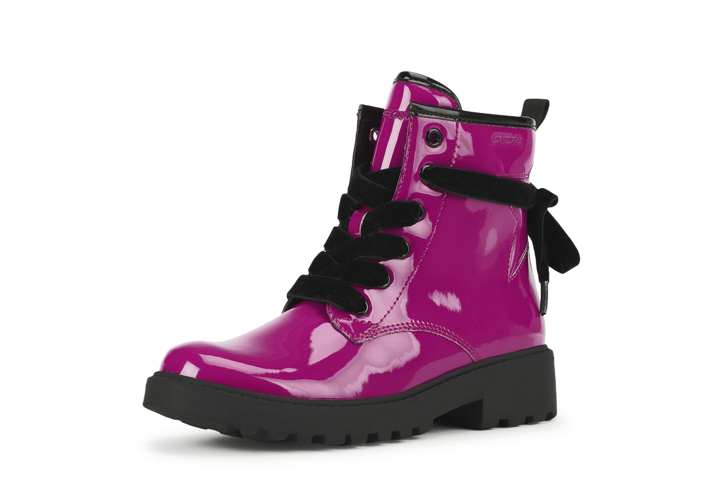 Geox | Casey Girl | J9420G | Girls Lace/Zip Ankle Boot | Cyclamen Patent