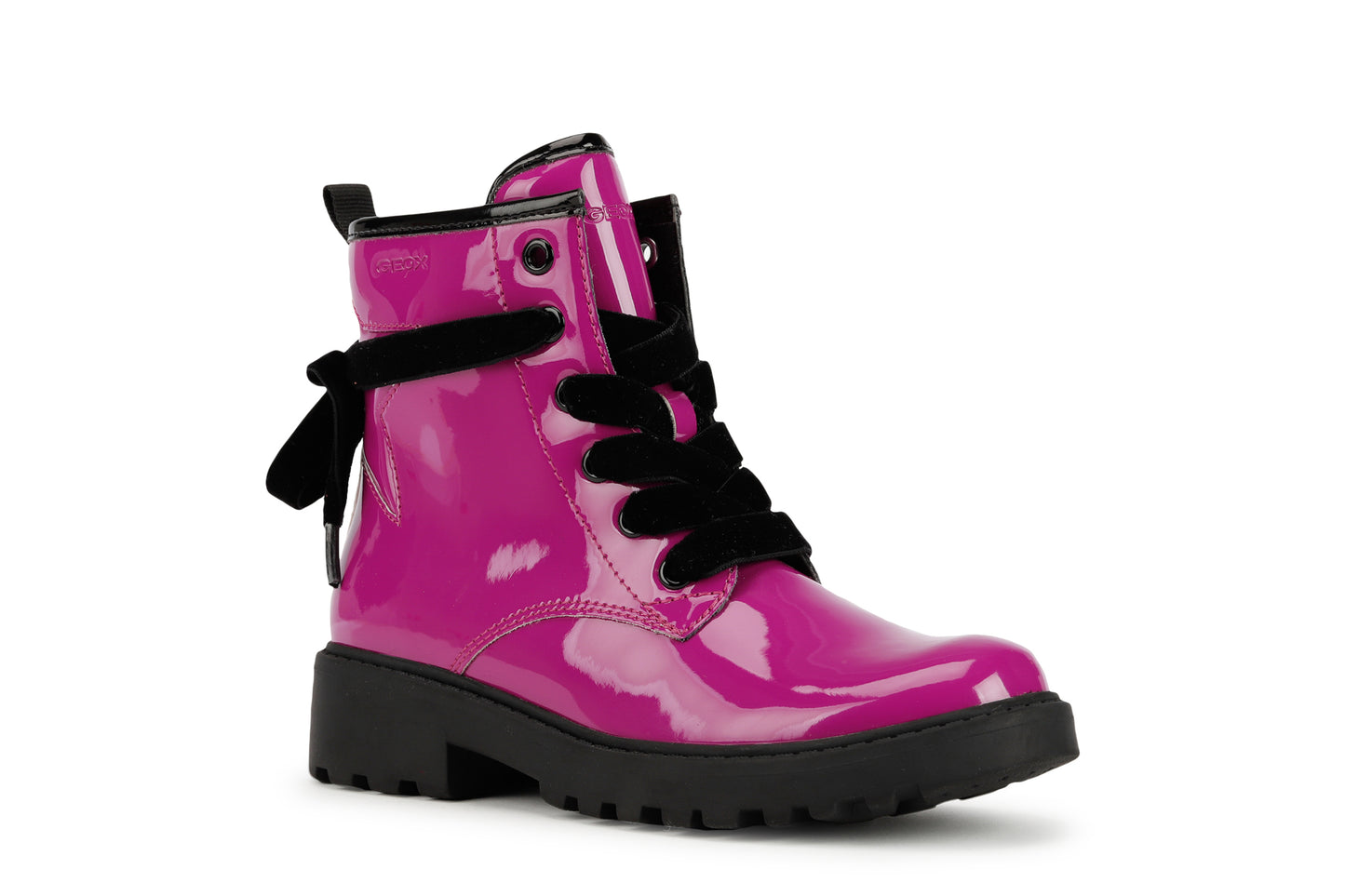 Geox | Casey Girl | J9420G | Girls Lace/Zip Ankle Boot | Cyclamen Patent