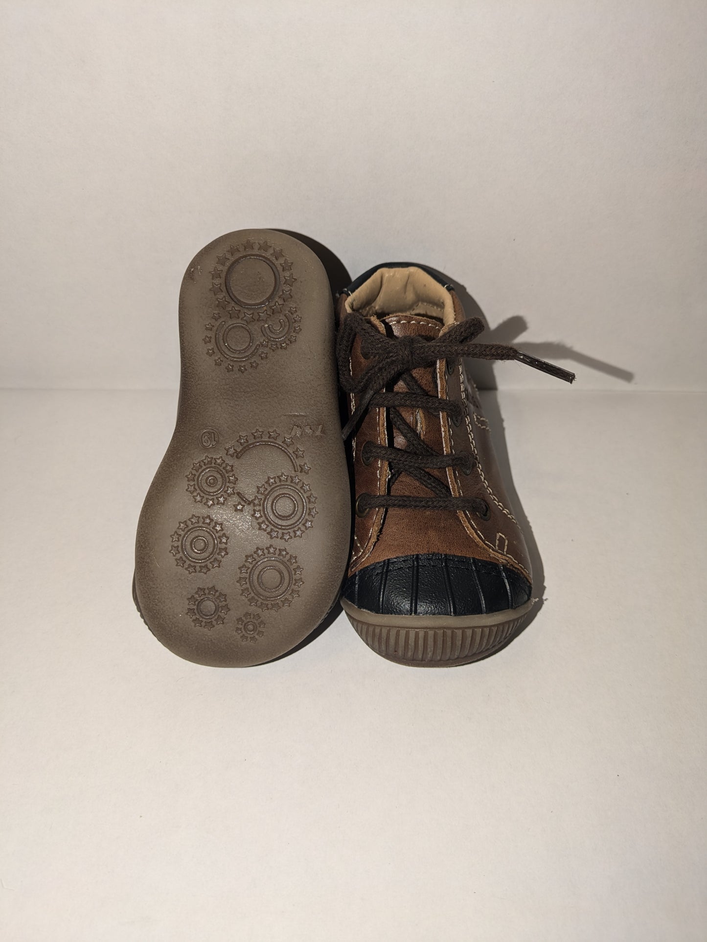 GBB | Noe |Boys Lace Up Boot | Brown Leather | Size EU19 / UK3