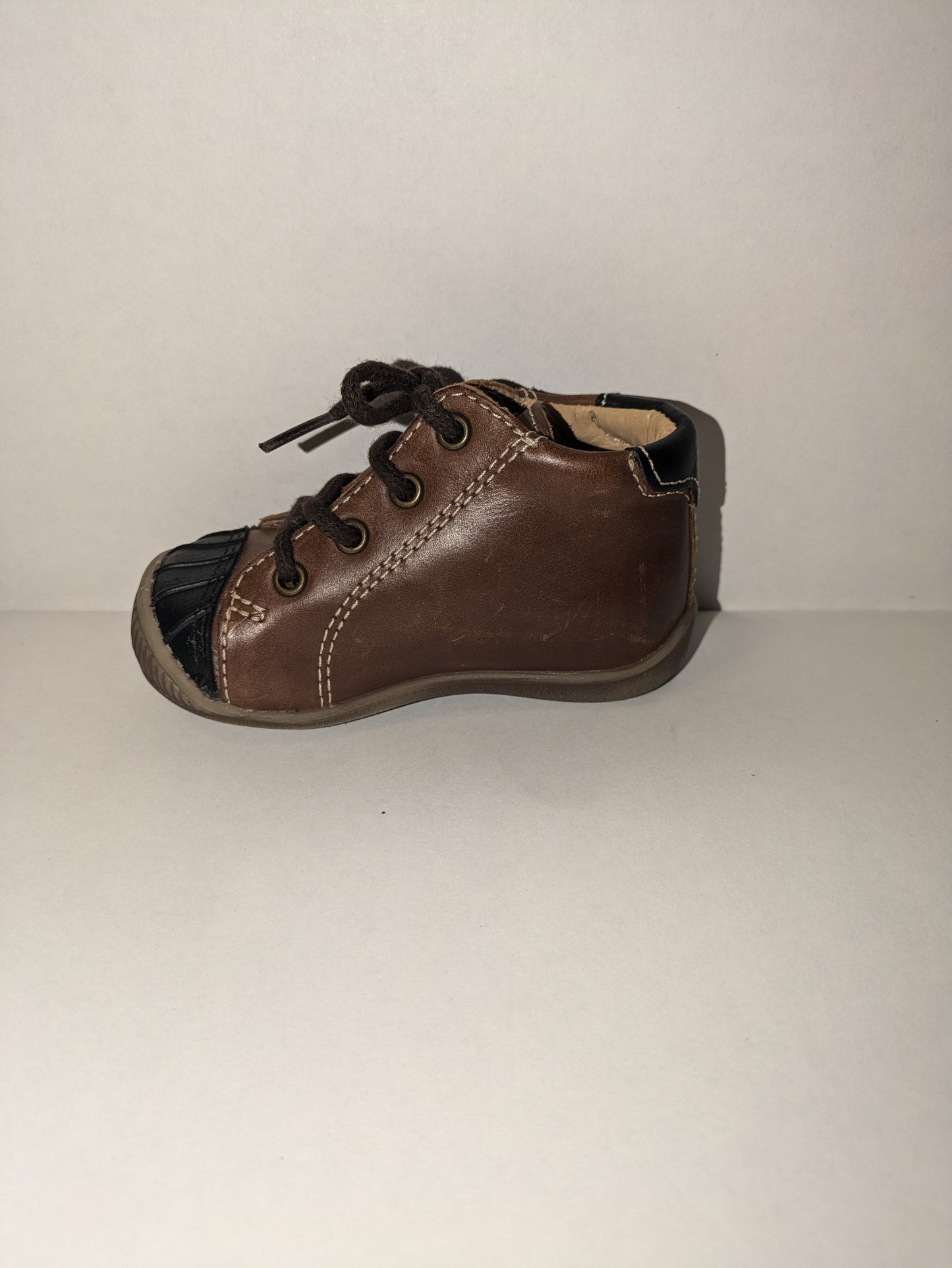 GBB | Noe |Boys Lace Up Boot | Brown Leather | Size EU19 / UK3
