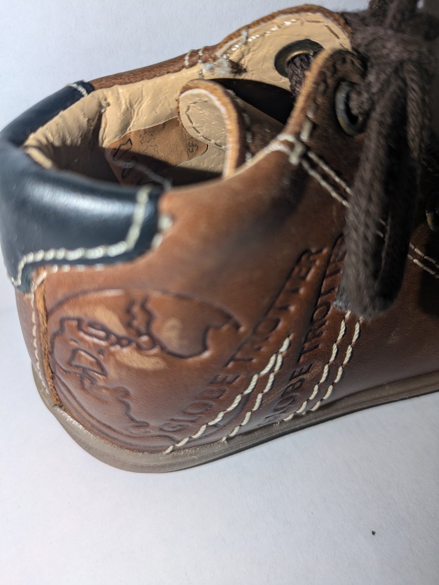 GBB | Noe |Boys Lace Up Boot | Brown Leather | Size EU19 / UK3
