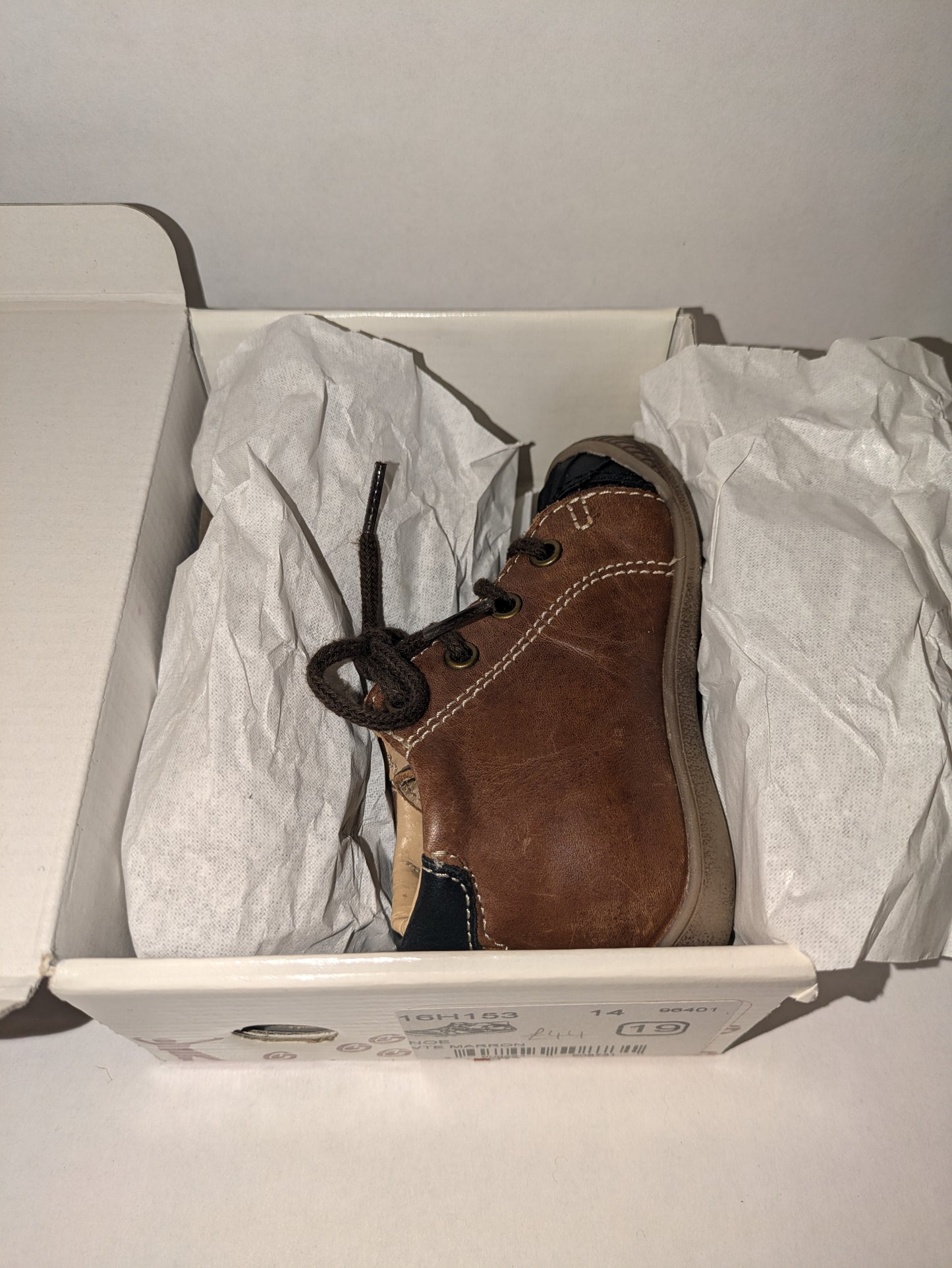 GBB | Noe |Boys Lace Up Boot | Brown Leather | Size EU19 / UK3