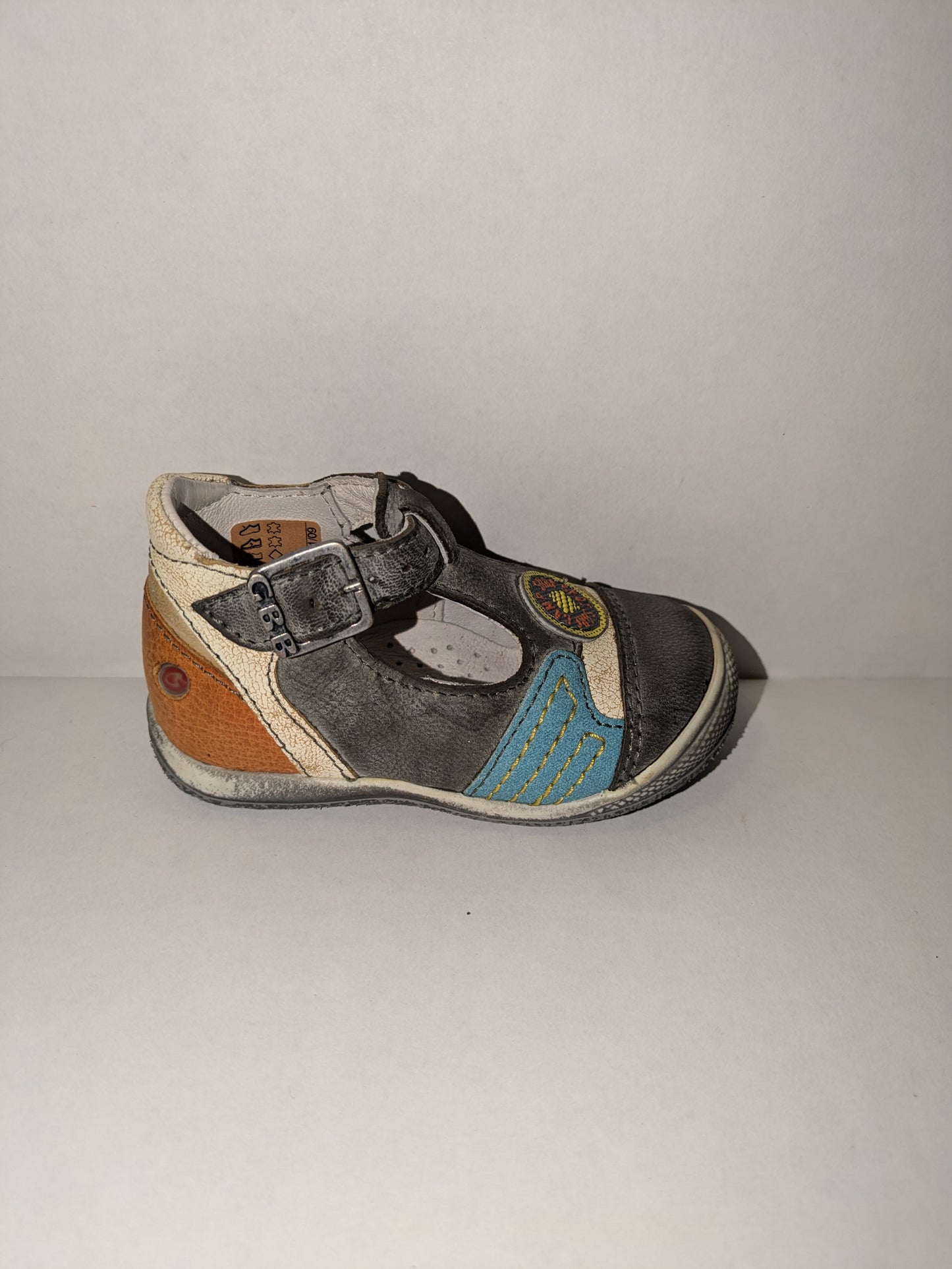 GBB | Mario | Boys Closed Toe Sandals | Grey/Orange/Turquoise | Size EU20 / UK4