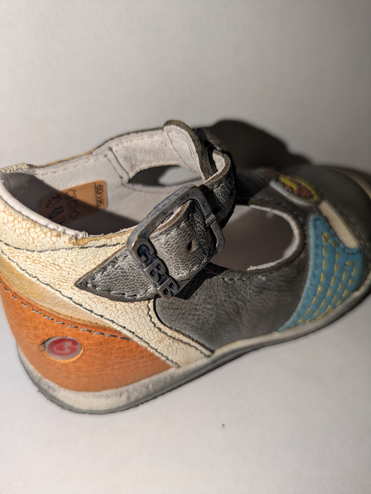 GBB | Mario | Boys Closed Toe Sandals | Grey/Orange/Turquoise | Size EU20 / UK4