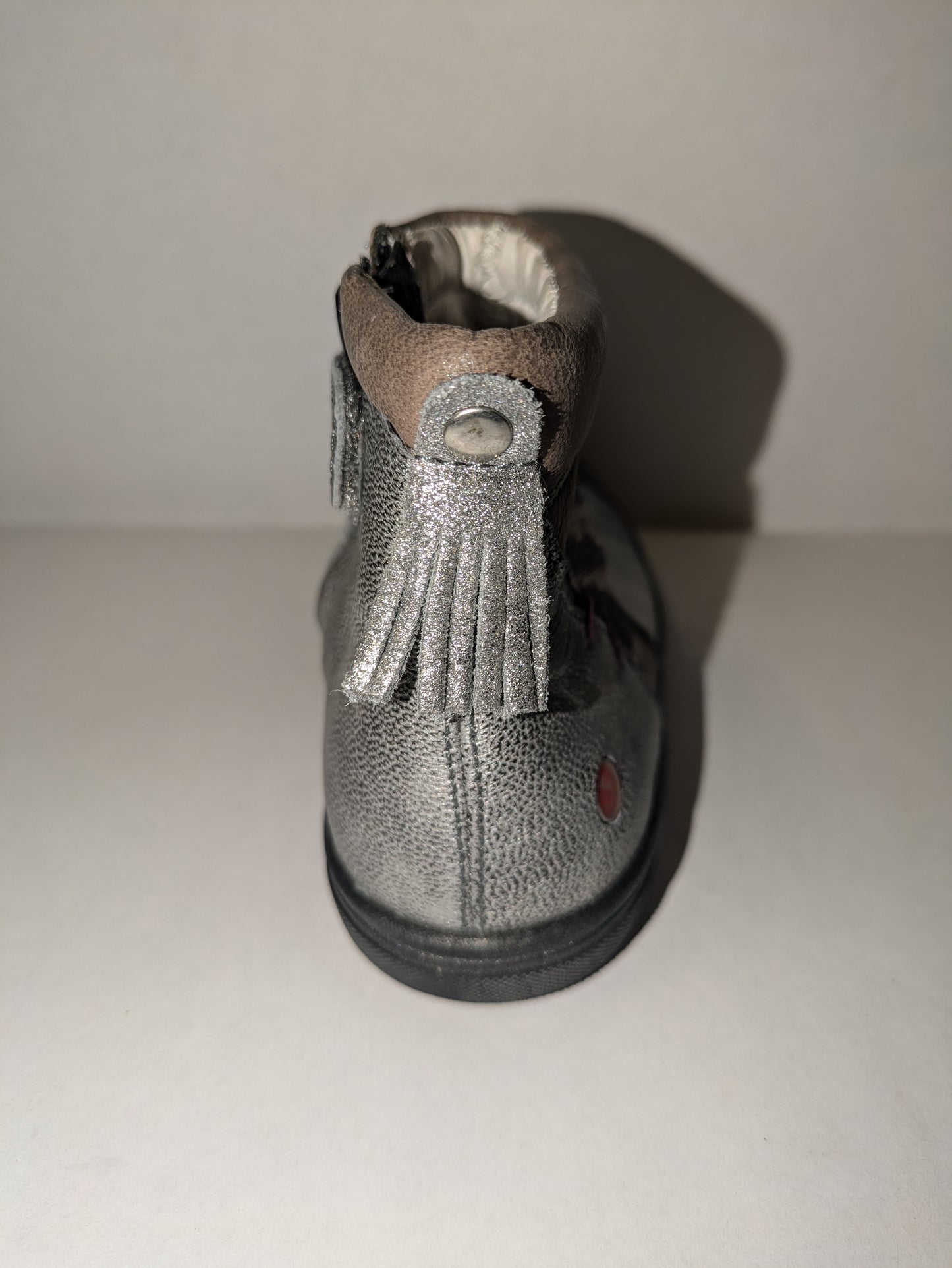 GBB |Lucetta | Girls Zip Up Ankle Boot | Grey/Silver | Size EU24 / UK7