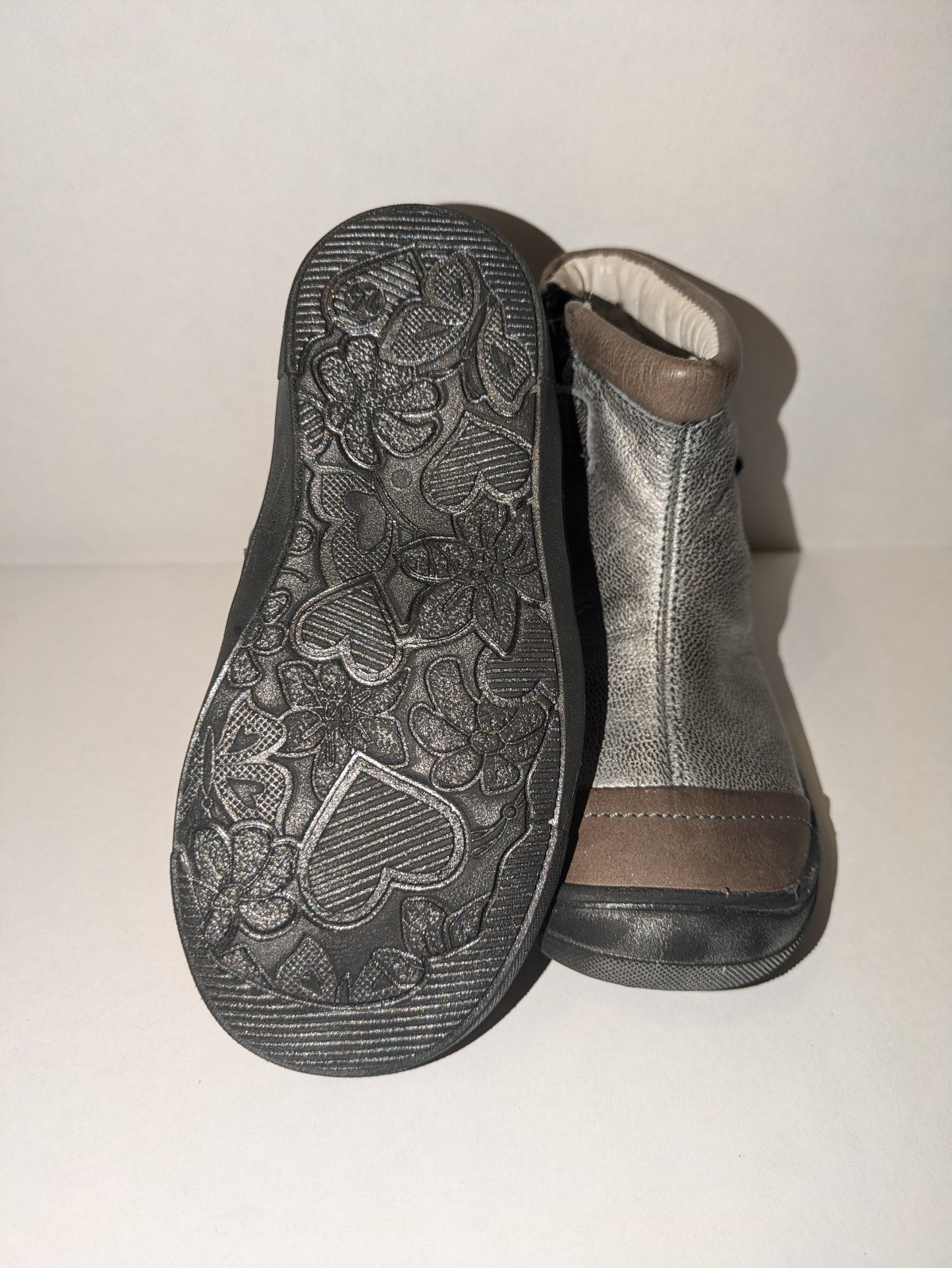 GBB |Lucetta | Girls Zip Up Ankle Boot | Grey/Silver | Size EU24 / UK7