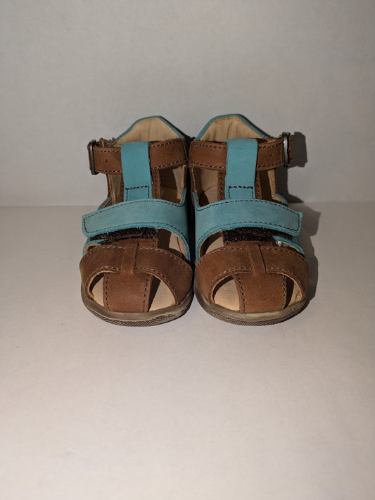 GBB | Boys Closed Toe Sandals | Brown / Turquoise | Size EU20 / UK 4