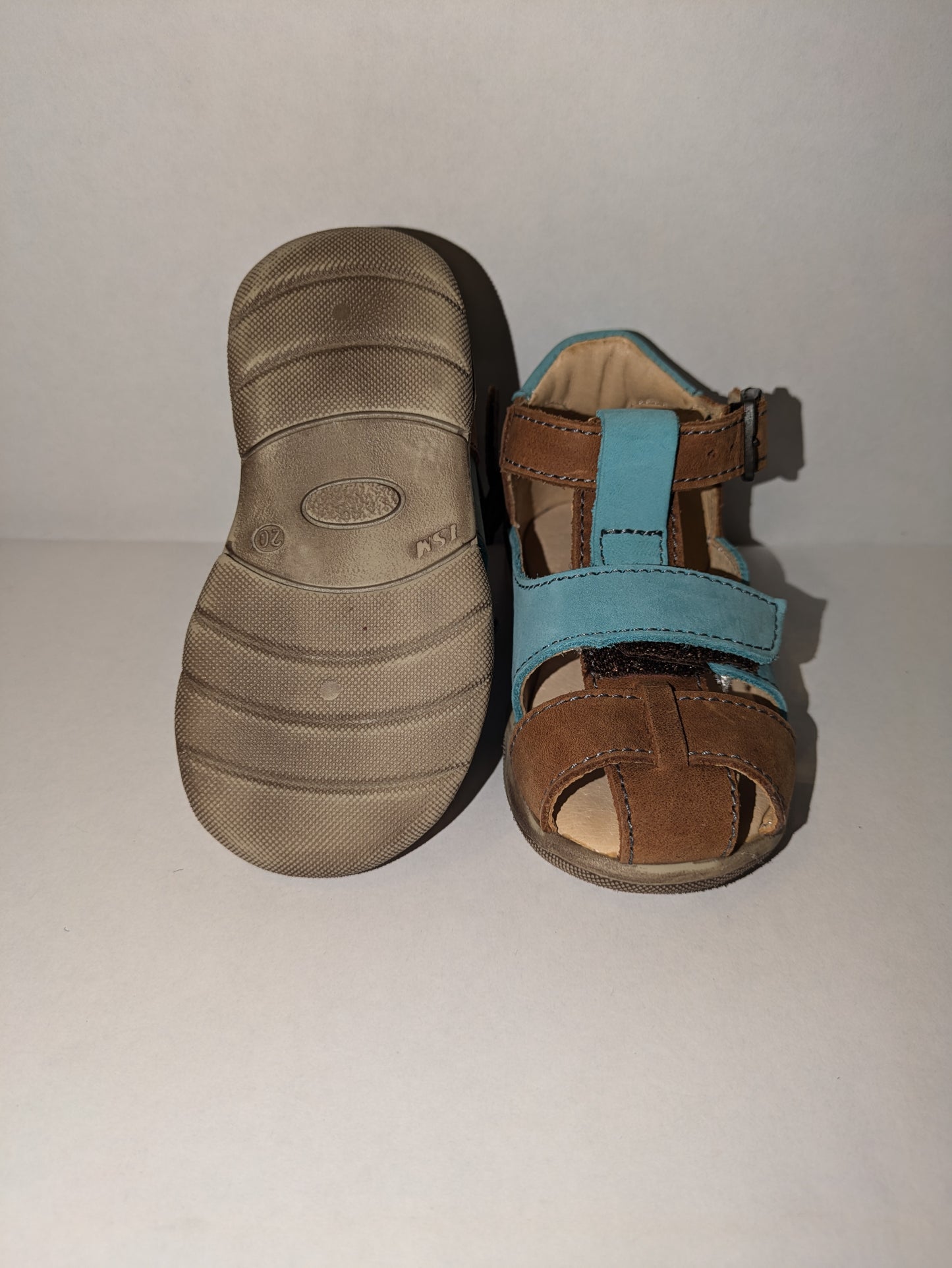 GBB | Boys Closed Toe Sandals | Brown / Turquoise | Size EU20 / UK 4