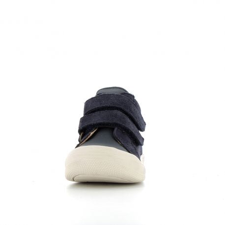 A boys velcro boot by Bopy, style Volexor in navy. Front view.