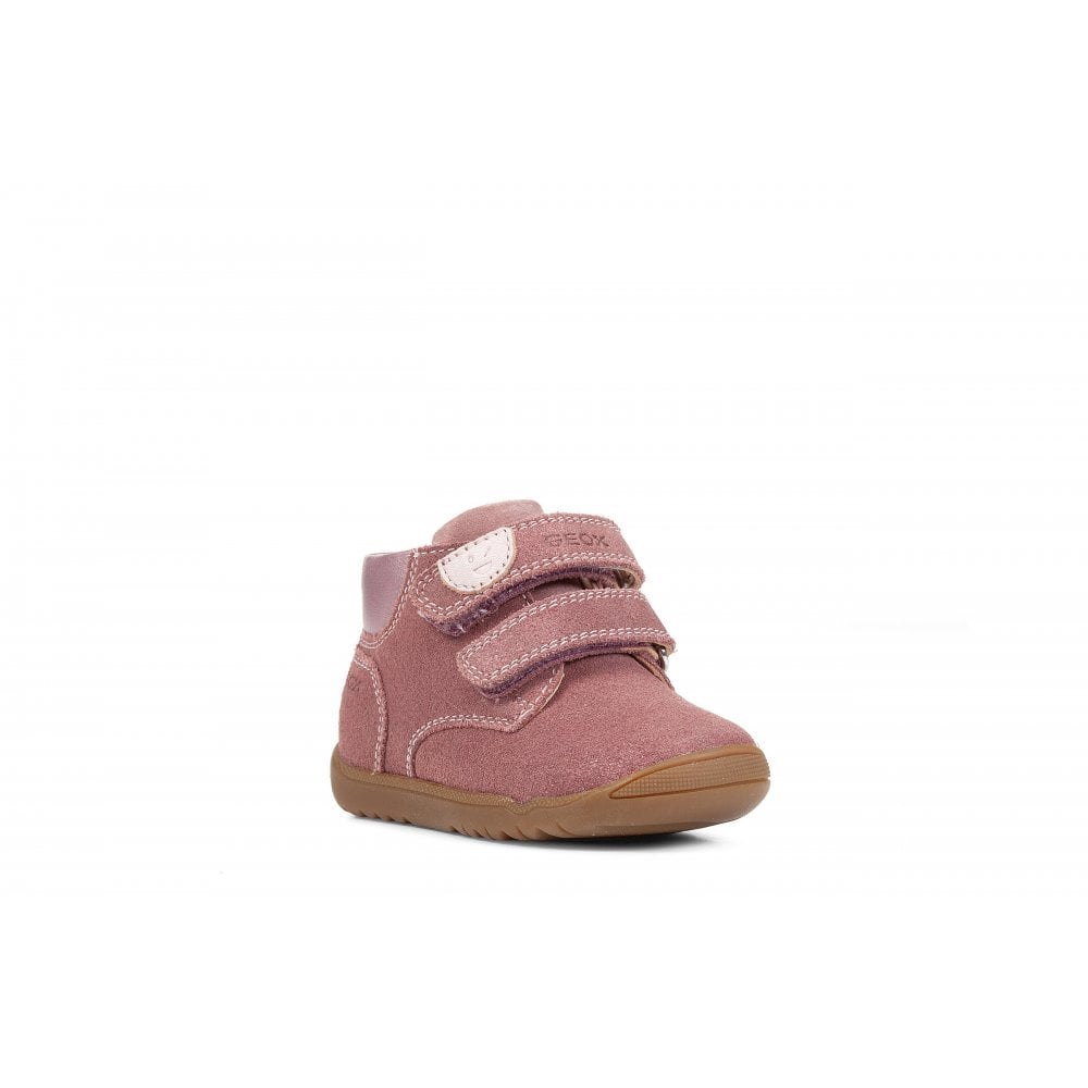 Geox Macchia Girl | B164PC | Girls Velcro First Shoe | Rose Smoke