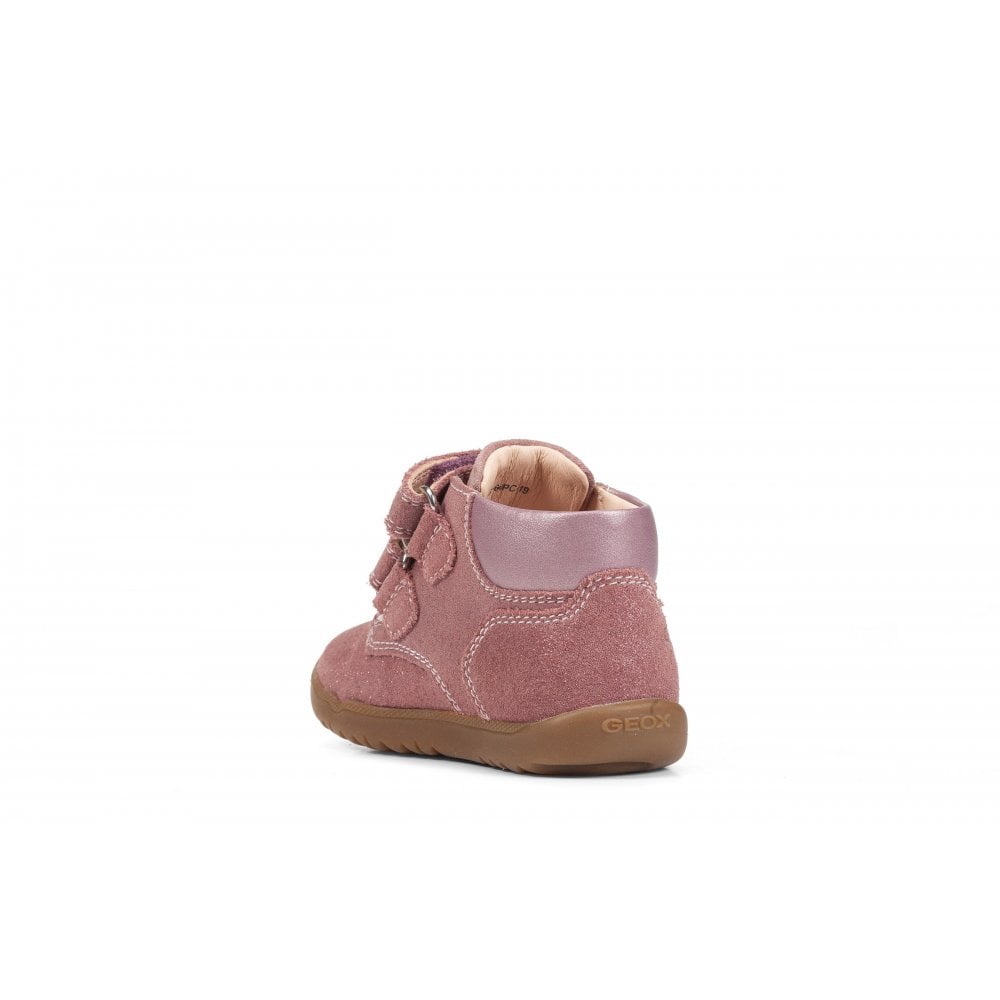 Geox Macchia Girl | B164PC | Girls Velcro First Shoe | Rose Smoke