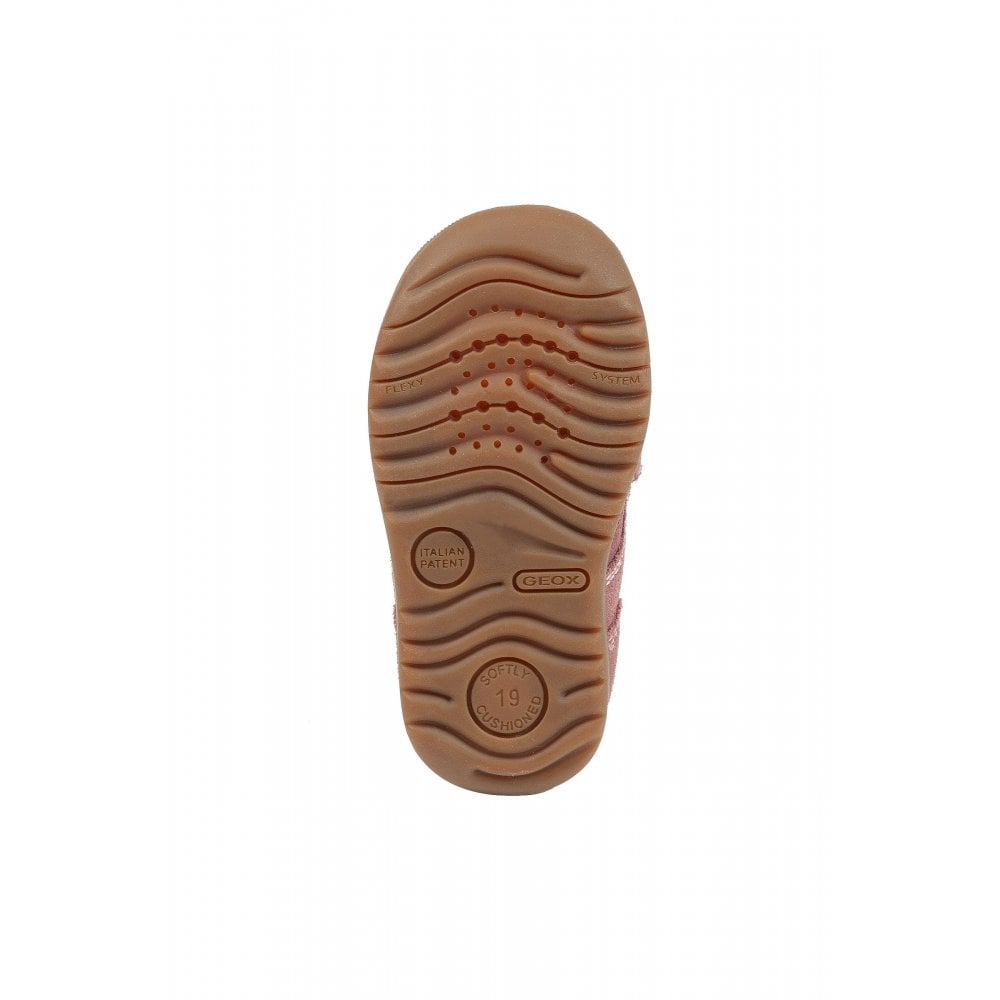 Geox Macchia Girl | B164PC | Girls Velcro First Shoe | Rose Smoke