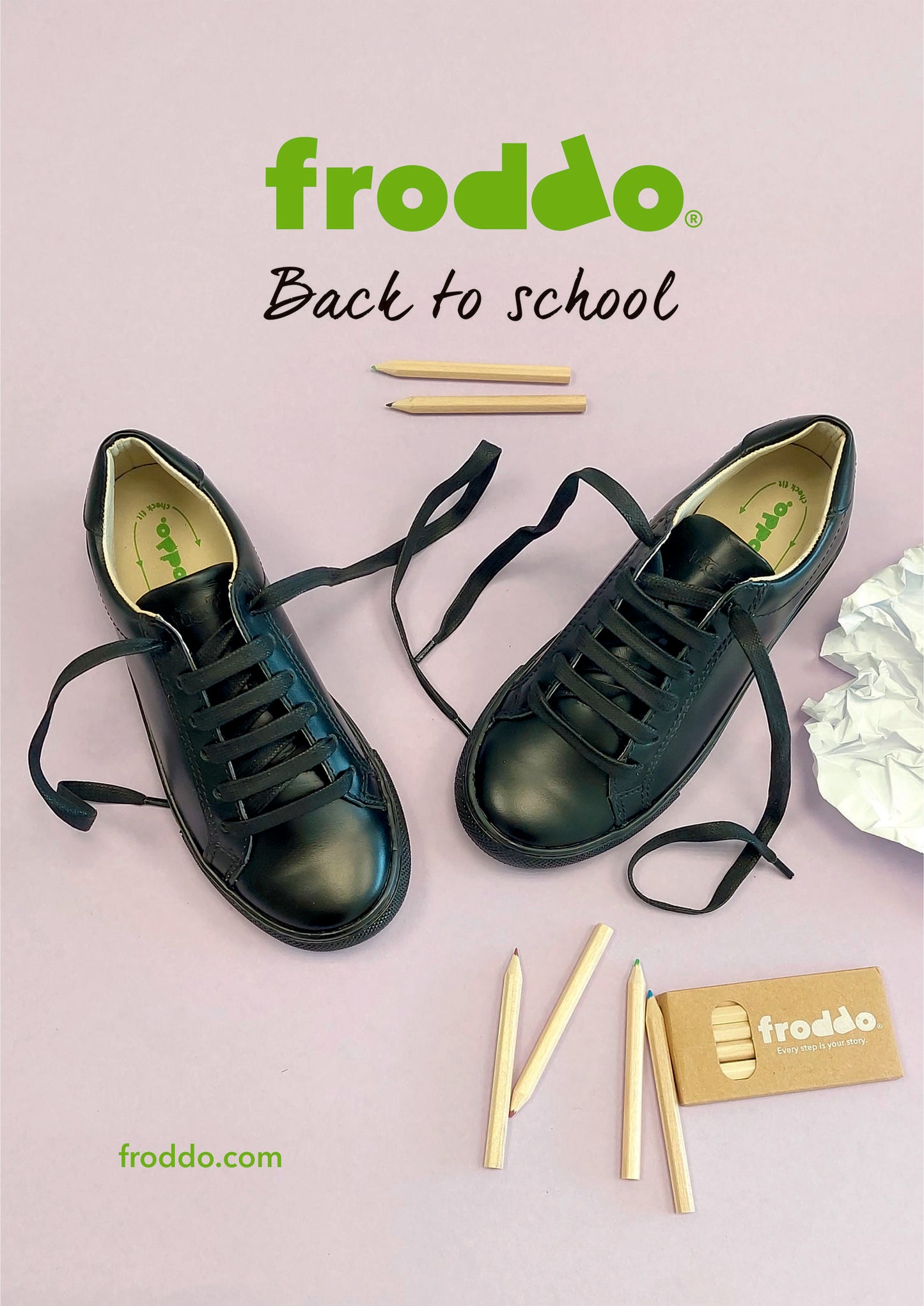 Froddo | Morgan L | G4130081 | Boys Lace-Up School Shoe | Black Leather