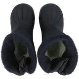 A pair of boys lined snow boots by Igor, style Topo Ski,  in navy with velcro fastening. Above view.