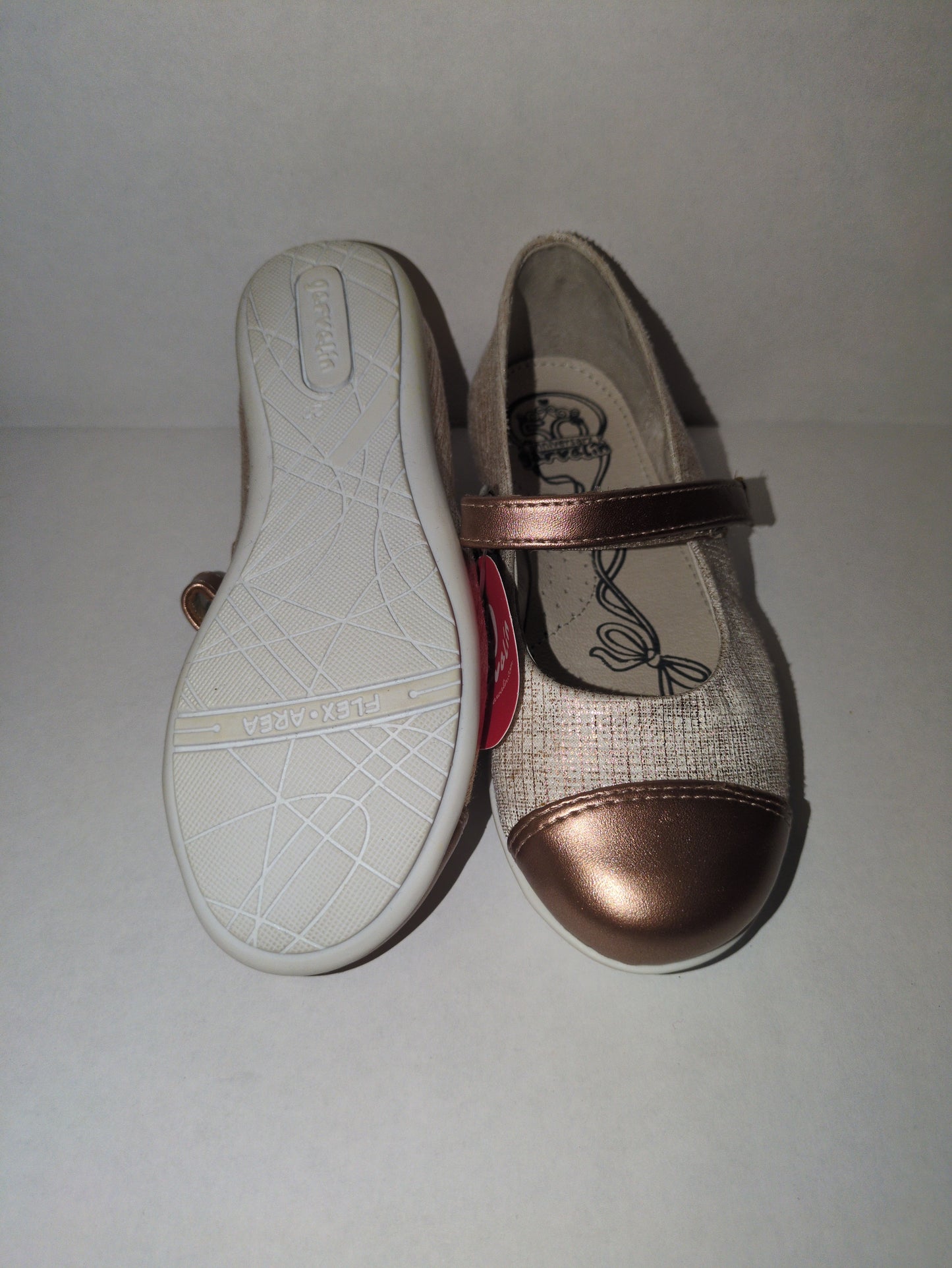 Garvalin | 182603 | Girls Mary Jane Shoe | Gold/Salmon (Niagara)
