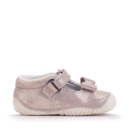 Start-Rite | Wiggle | Girls T-Bar Pre-Walker | Pale Gold Glitter Nubuck