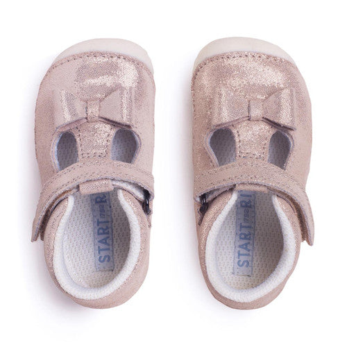 Start-Rite | Wiggle | Girls T-Bar Pre-Walker | Pale Gold Glitter Nubuck