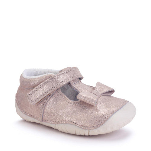 Start-Rite | Wiggle | Girls T-Bar Pre-Walker | Pale Gold Glitter Nubuck