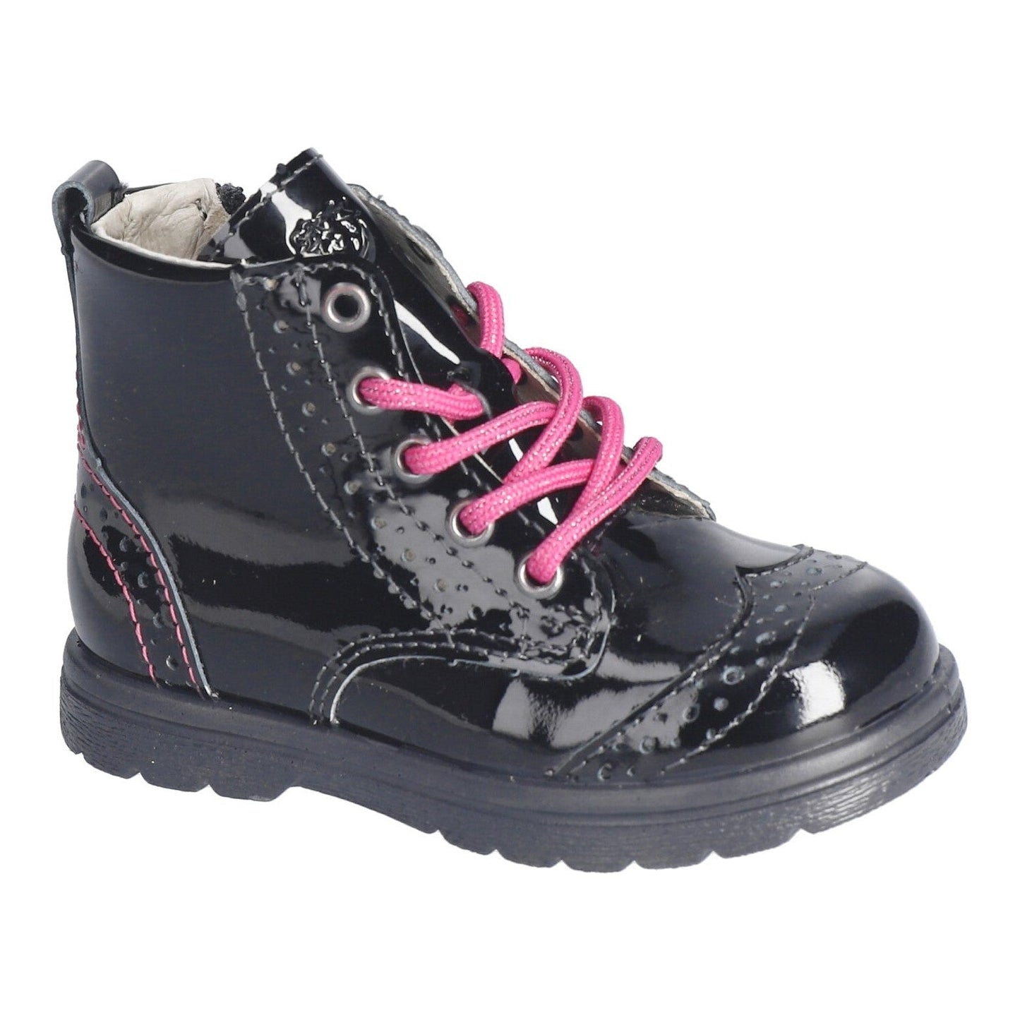 A girls ankle boot by Ricosta, style Jemmy, with lace and zip fastening. Right side view.