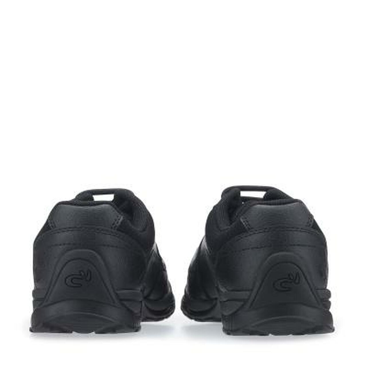 A pair of boys school shoes by Start Rite,style Dylan, in black leather with lace up fastening. Back view.